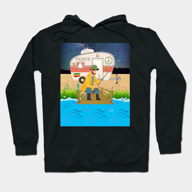 Crazy fisherman Hoodie by Funtomass